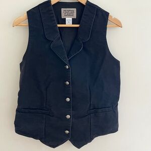 Frontier Classics | 100% Cotton Black Denim Western Button Vest M